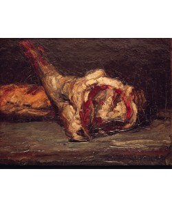 Paul Cézanne, Still Life of a Leg of Mutton and Bread, 1865 (oil on canvas)