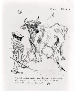 Henri de Toulouse-Lautrec, Invitation to a Cup of Milk, 1897 (litho) (b/w photo)