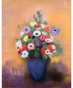 Odilon Redon, Anemones and lilac in a Blue Vase, after 1912 (pastel)