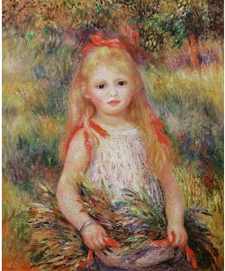 Pierre-Auguste Renoir, Little Girl Carrying Flowers, or The Little Gleaner, 1888 (oil on canvas)