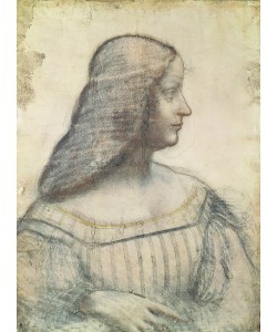 Leonardo da Vinci, Portrait of Isabella d'Este (1474-1539) (red chalk & pierre noire on paper)