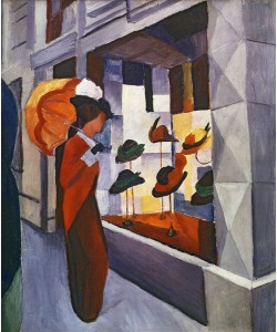 August Macke, In front of the Hat Shop, 1914 (oil on canvas)