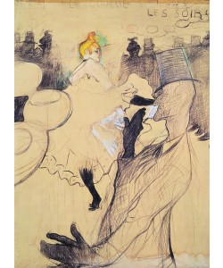 Henri de Toulouse-Lautrec, The Moulin-Rouge, The Goulue and Valentin, the Boneless One, 1891 (pen & ink and coloured pencil on paper)