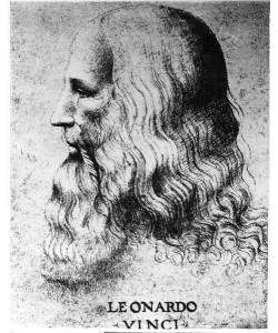 Italian School, Portrait of Leonardo da Vinci (1452-1519), engraved by Francesco Bartolozzi (c.1727-1815) (engraving) (b/w photo)