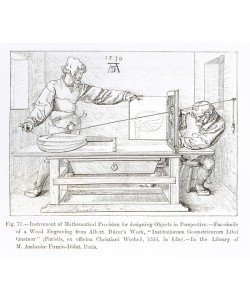 ALBRECHT Dürer, Instrument of Mathematical Precision for Designing Objects in Perspective, 1530 (engraving)