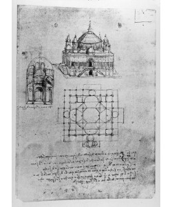 Leonardo da Vinci, Design for a church, fol. 4r (pen & ink on paper)