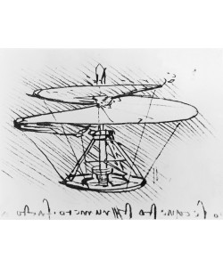 Leonardo da Vinci, Detail of a design for a flying machine, c.1488 (pen & ink on paper)