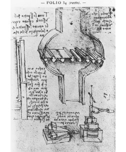 Leonardo da Vinci, Fol. 34r from Manuscript E, 1513-14 (pen & ink on paper)