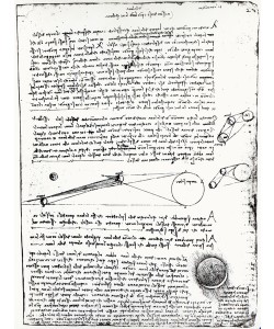 Leonardo da Vinci, Astronomical diagrams, fol. 2r from the Codex Leicester, 1508-1512 (pen & ink on paper) (b/w photo)