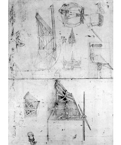 Leonardo da Vinci, Machinery designs, fol. 394v (pen and ink on paper)