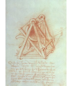 Leonardo da Vinci, Study of the Wooden Framework with Casting Mould for the Sforza Horse, fol. 154v from the Codex Madrid II, c.1491-93 (pen & brown ink on paper)