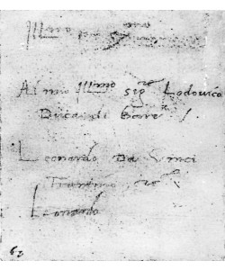 Leonardo da Vinci, Leonardo da Vinci's handwriting (pen & ink on paper)