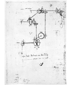 Leonardo da Vinci, Machinery designs, fol. 399v-b (pen and ink on paper)