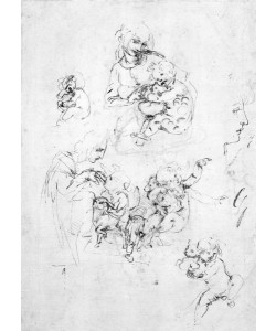 Leonardo da Vinci, Studies for a Madonna with a cat, c.1478-80 (pen and ink over black chalk on paper)