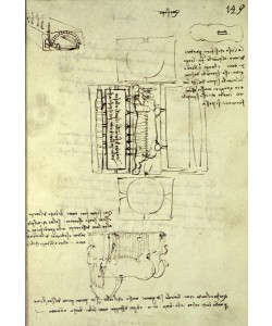 Leonardo da Vinci, Sketch of the Casting Pit for the Sforza Horse seen from above and the side, fol. 149r from the Codex Madrid I, c.1493 (pen & ink on paper)