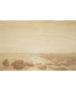 Caspar David Friedrich, Moonrise on the Sea (Sunset across the Sea) (sepia ink and pencil on paper)