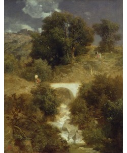 Arnold Bocklin, Roman Landscape with a Bridge, 1863 (oil on canvas)