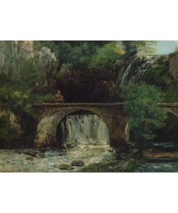 Gustave Courbet, Landscape with bridge (oil on canvas)
