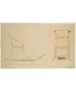 Caspar David Friedrich, Chair for a Sleigh (pen with reddish w/c on paper)