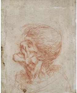 Leonardo da Vinci, Caricature Head Study of an Old Man, c.1500-05 (red chalk on paper)