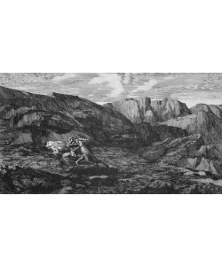 Odilon Redon, Horse and Rider (engraving)