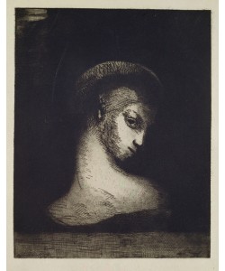 Odilon Redon, Female Head (engraving)