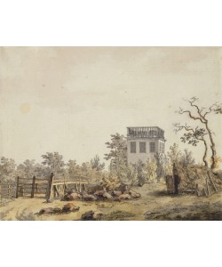 Caspar David Friedrich, Landscape with a Pavilion, c. 1797 (pen, ink and w/c on paper)