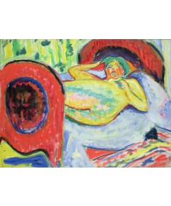 Ernst Ludwig Kirchner, Reclining Nude (oil on canvas)