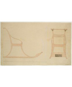 Caspar David Friedrich, Chair for a Sleigh (pen with reddish w/c on paper)