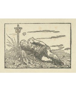 Caspar David Friedrich, Boy Asleep on a Grave, 1802 (woodcut)