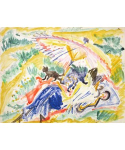 Ernst Ludwig Kirchner, Sunbathing, 1919 (w/c over pencil on paper)