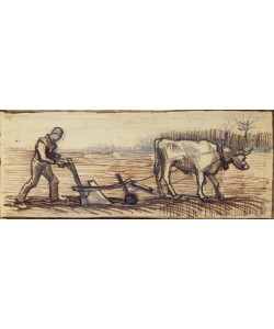 Vincent van Gogh, At the Plough, from a series of four drawings representing the four seasons (pencil, pen & brown ink on paper) (see also 61643-5-6)