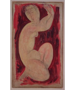 Amedeo Modigliani, Red Caryatid, 1913 (oil, tempera and crayon on board)