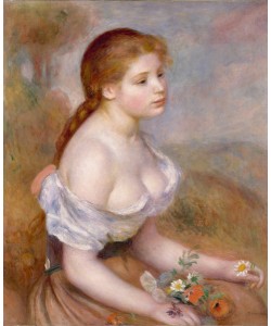 Pierre-Auguste Renoir, A Young Girl with Daisies, 1889 (oil on canvas)