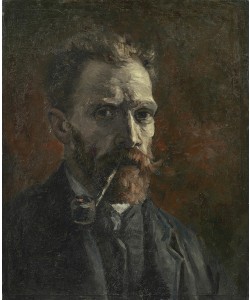 Vincent van Gogh, Self-portrait with pipe, 1886 (oil on canvas)