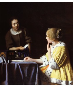 Jan Vermeer, Mistress and Maid, 1666-67 (oil on canvas)