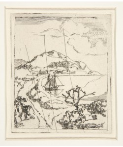 Edgar Degas, Greek Landscape, or The Anchorage (etching)