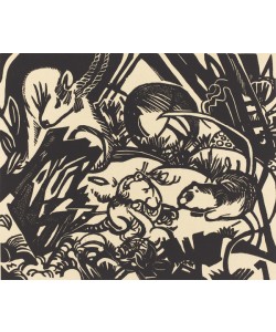 Franz Marc, Animal Legend (Tierlegende), 1912 (woodcut on Japan paper)
