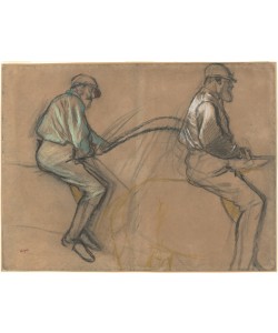 Edgar Degas, Two Studies of a Jockey, c.1884 (chalk, charcoal and pastel on brown laid paper)