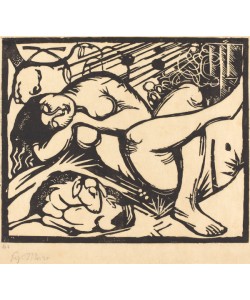 Franz Marc, Sleeping Shepherdess (Schlafende Hirtin), 1912 (woodcut)