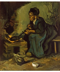 Vincent van Gogh, Peasant Woman Cooking by a Fireplace, 1885 (oil on canvas)
