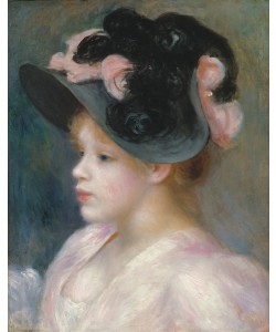 Pierre-Auguste Renoir, Young Girl in a Pink-and-Black Hat, c.1891 (oil on canvas)