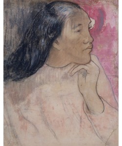 Paul Gauguin, A Tahitian Woman with a Flower in Her Hair, 1891-92 (charcoal, pastel, and wash)