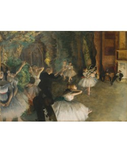 Edgar Degas, The Rehearsal of the Ballet on Stage, c.1874 (oil over pen and ink on paper)