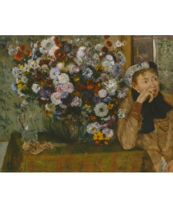 Edgar Degas, A Woman Seated beside a Vase of Flowers, 1865 (oil on canvas)