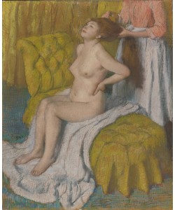 Edgar Degas, Woman Having Her Hair Combed, c.1886-88 (pastel on light green wove paper attached to pulpboard mount)