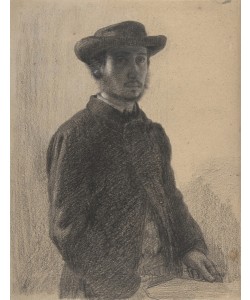 Edgar Degas, Self-Portrait, c.1857 (black chalk and graphite with white on beige wove paper)