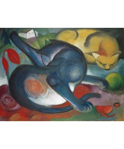 Franz Marc, Two Cats, Blue and Yellow, 1912 (oil on canvas)