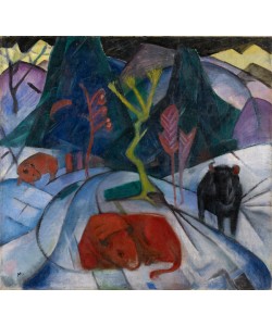 Franz Marc, A Bison in Winter (The Red Bison), 1913 (oil on canvas)