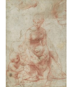 Raphael, Madonna and Child with the Infant Saint John the Baptist, c.1506-7 (red chalk)